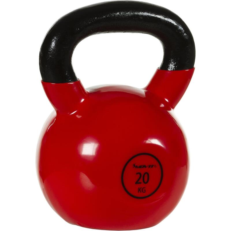 Kettlebell profesional MOVIT®, 20 kg din fonta, rosu