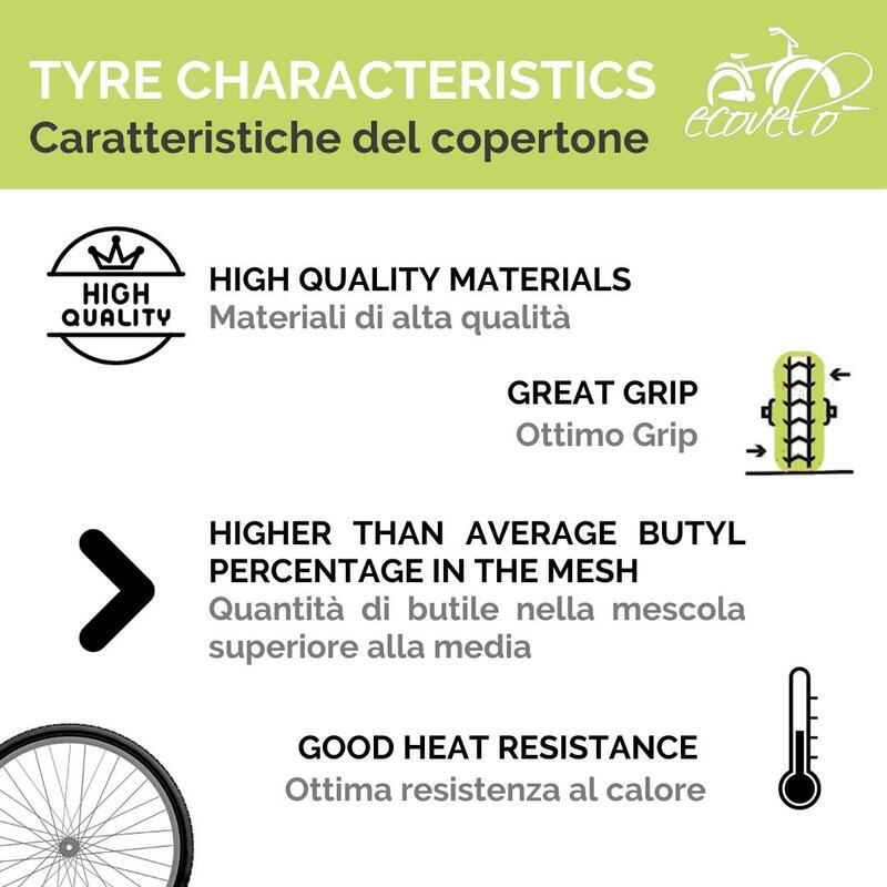 1 copertone 26x1.75 (47-559) pneumatico stradale per bici da città EV