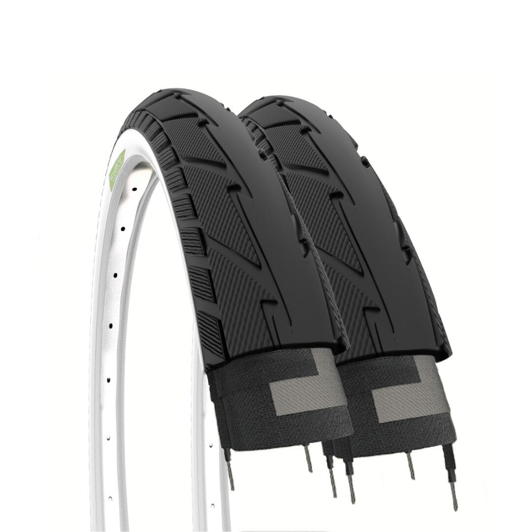 ECOVELO 2 copertoni 26x1.75 (47-559), pneumatici citybike adulto 26 x 1.75 bianconeri EV