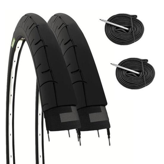 2 copertoni corsa 700x23C (23-622) + camere pneumatici bici 700 x 23C fixed EV