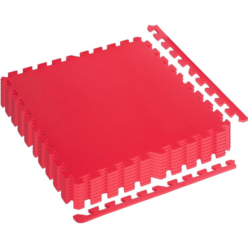 Set de 8 covorase de protectie, MOVIT®, 3m² rosu