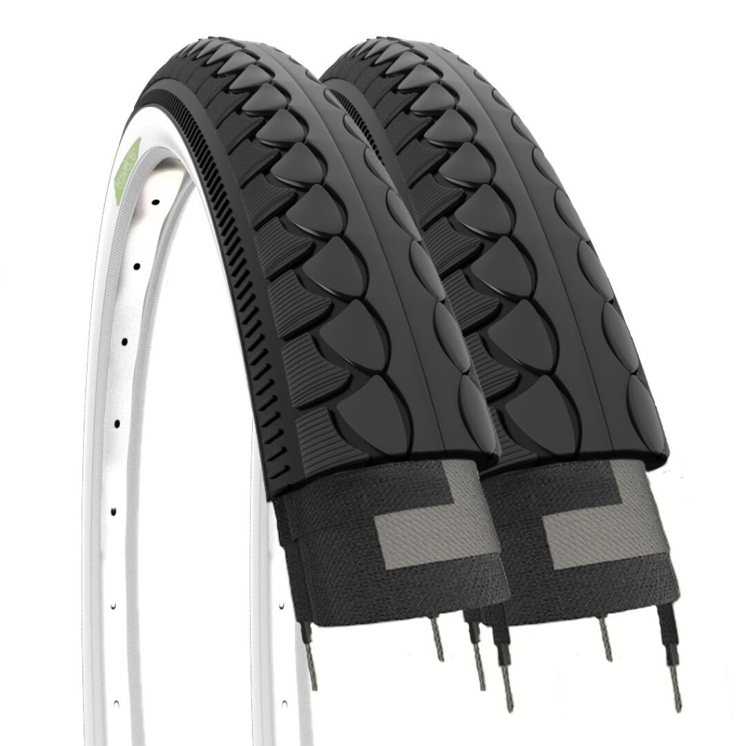 ECOVELO 2 copertoni 26x1.50 (40-559), pneumatici bici trekking 26 x 1.50 bianconeri EV
