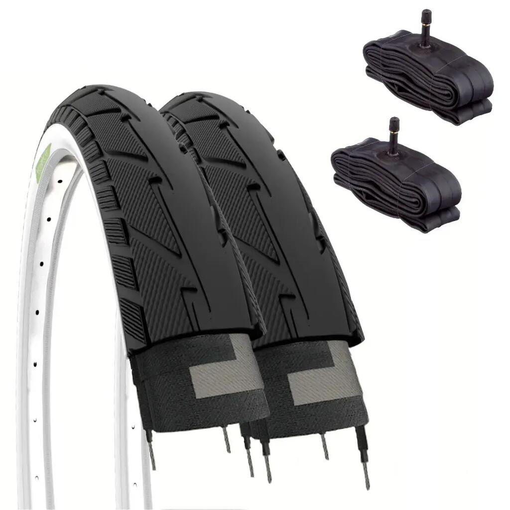 2 tyres 26x1.75 (47-559) +tubes, bike tyres slick 26 x 1.75 black/white EV