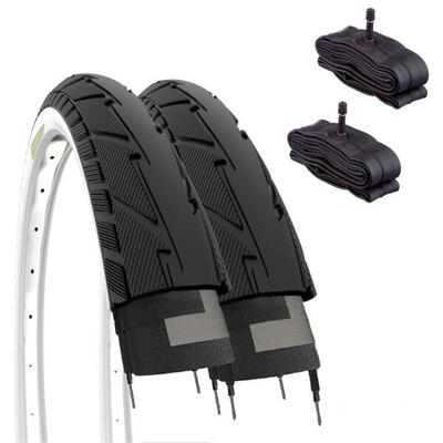 2 copertoni 26x1.75 (47-559) + camere. pneumatici slick 26 x 1.75 bianconeri EV