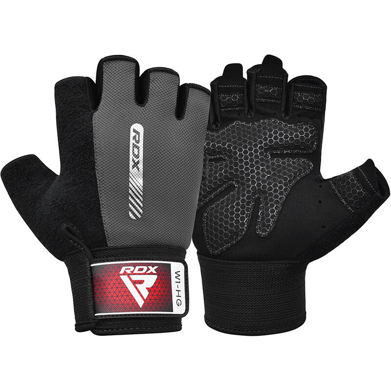 Fitness Handschoenen W1 - Met open vingertoppen Grijs - Grijs - S 5/7