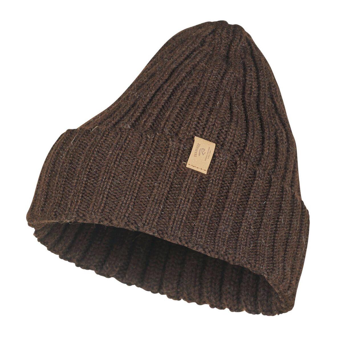 IVANHOEOEFSWEDEN Rib gebreide muts van wol NLS Rib hat Coffee Bean - One Size - Bruin