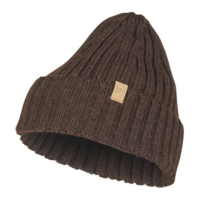 Rib gebreide muts van wol NLS Rib hat Coffee Bean - One Size - Bruin