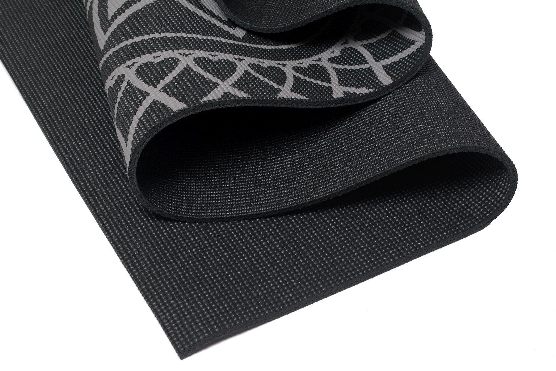 Lotus Yogamat sticky extra dik mandala zwart 4/5