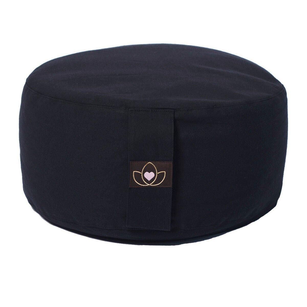 Lotus Meditatiekussen eco zwart rond 3/5