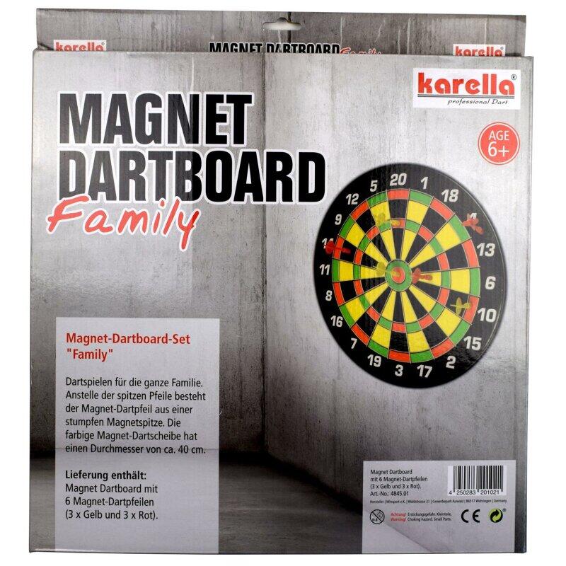 Karella Dartboard Magnet 40 cm Modell Family inkl. 6 Magnetdarts