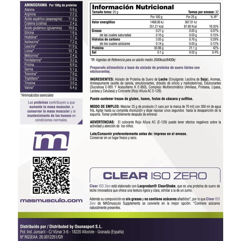 Clear ISO Zero - 800g Sandias de gominola de MM Supplements