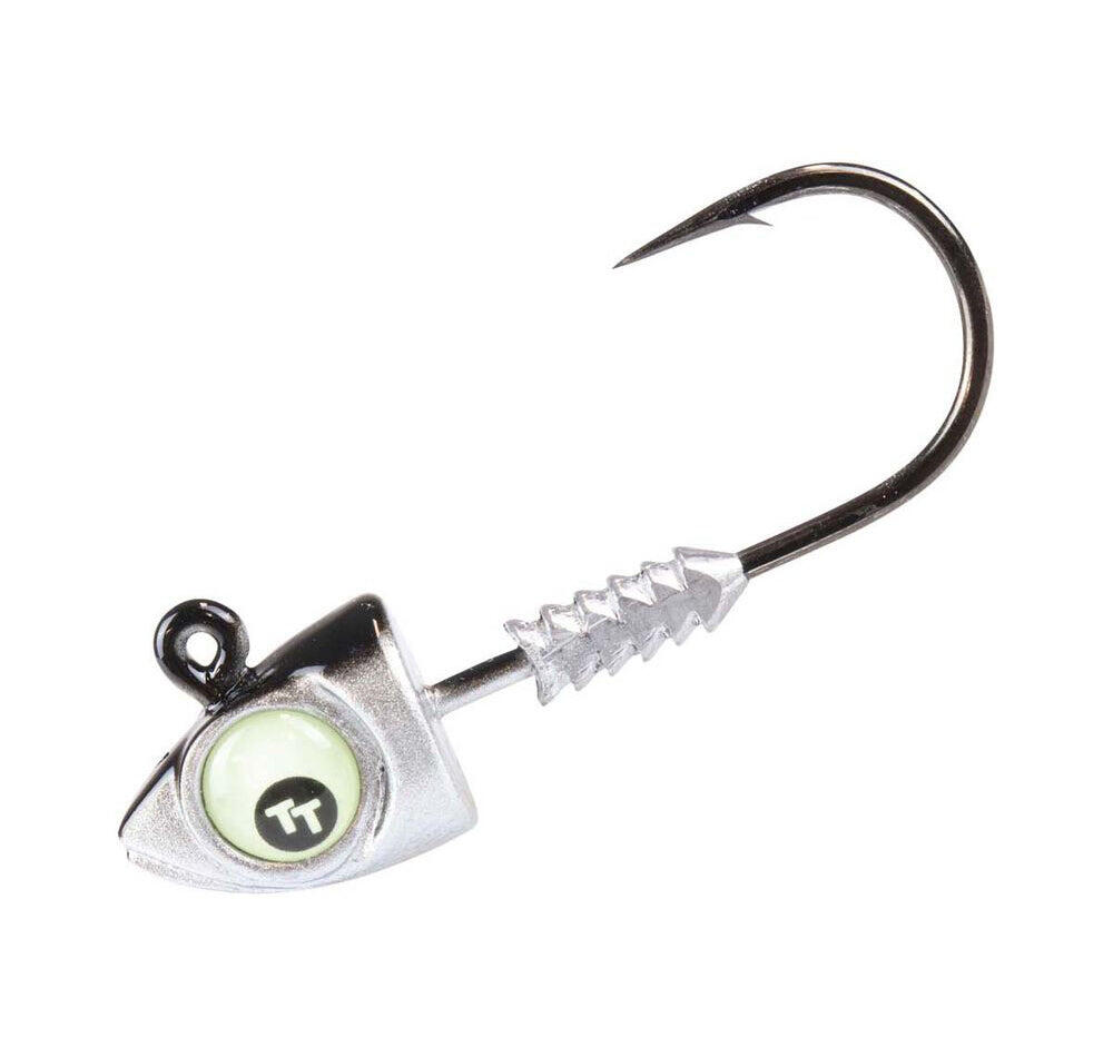 TT Big EyeZ Jig Heads Silver/Black Glow Eyez - Hook Size:3/0 / 3/8oz