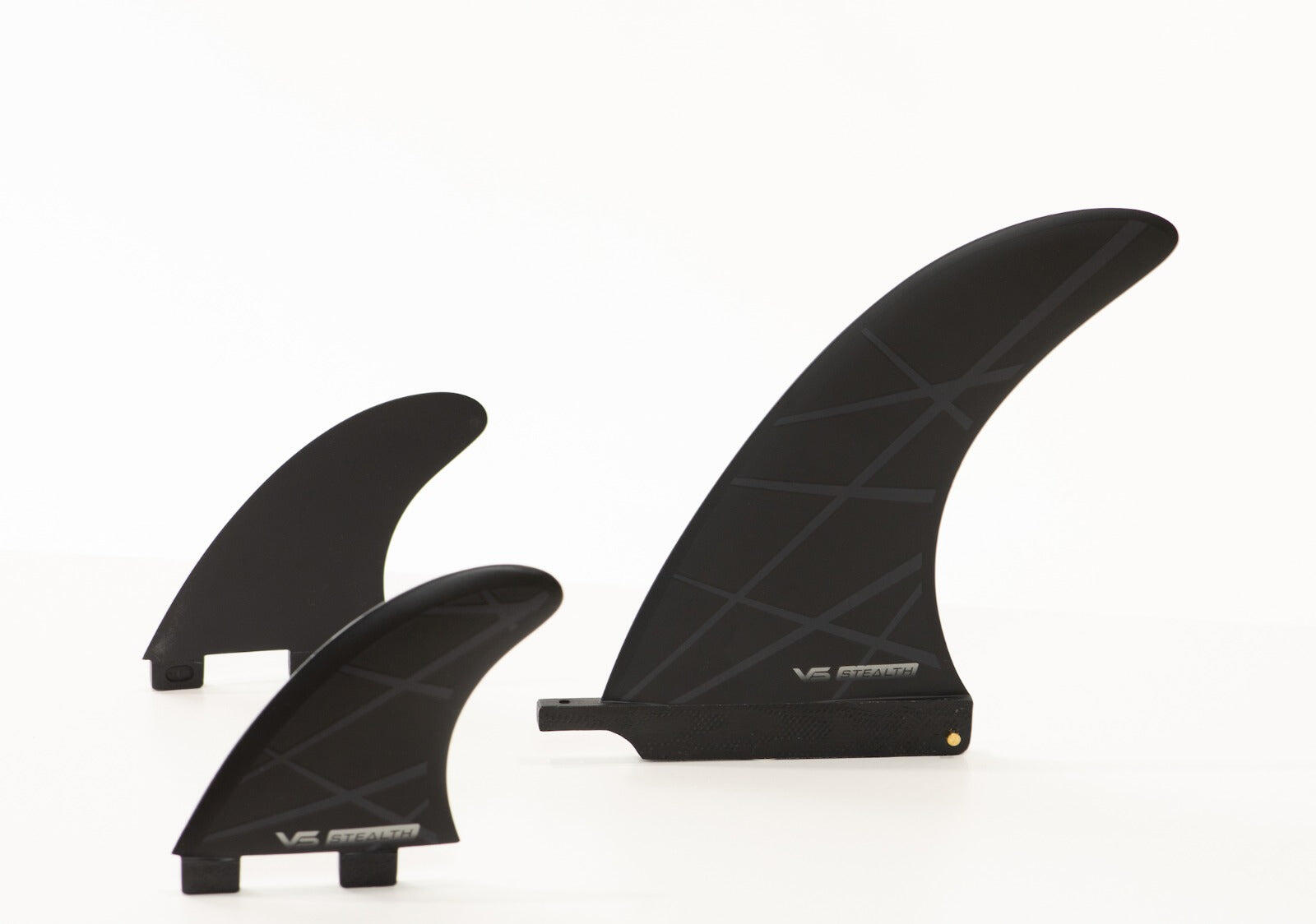 Vessel 2+1 Fin Set - Stealth Black 7.5" + Twin Tab