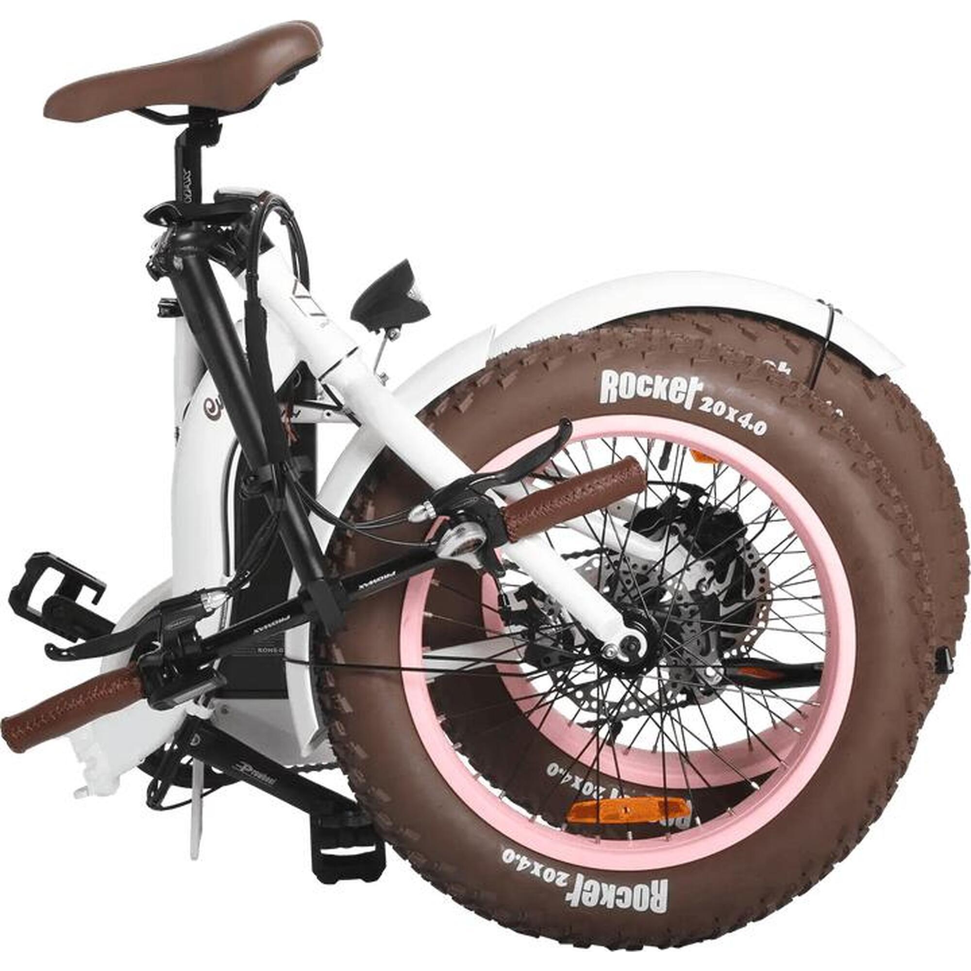 Vélo Electrique Voltaway Cupcake Pliable White/Brown/Pink
