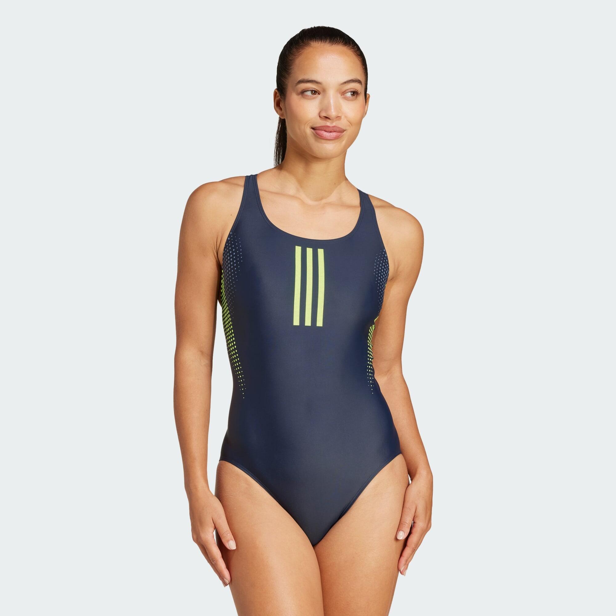 3-stripe rubber graphic swimsuit