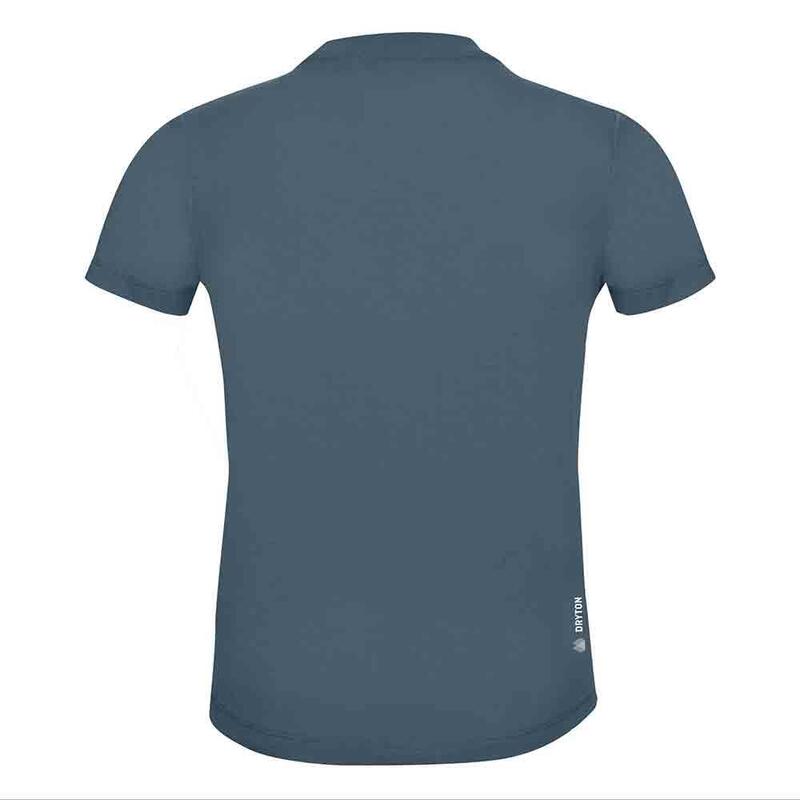 Graphic Dry Kid's Hiking Short Sleeves T-Shirt - Blue