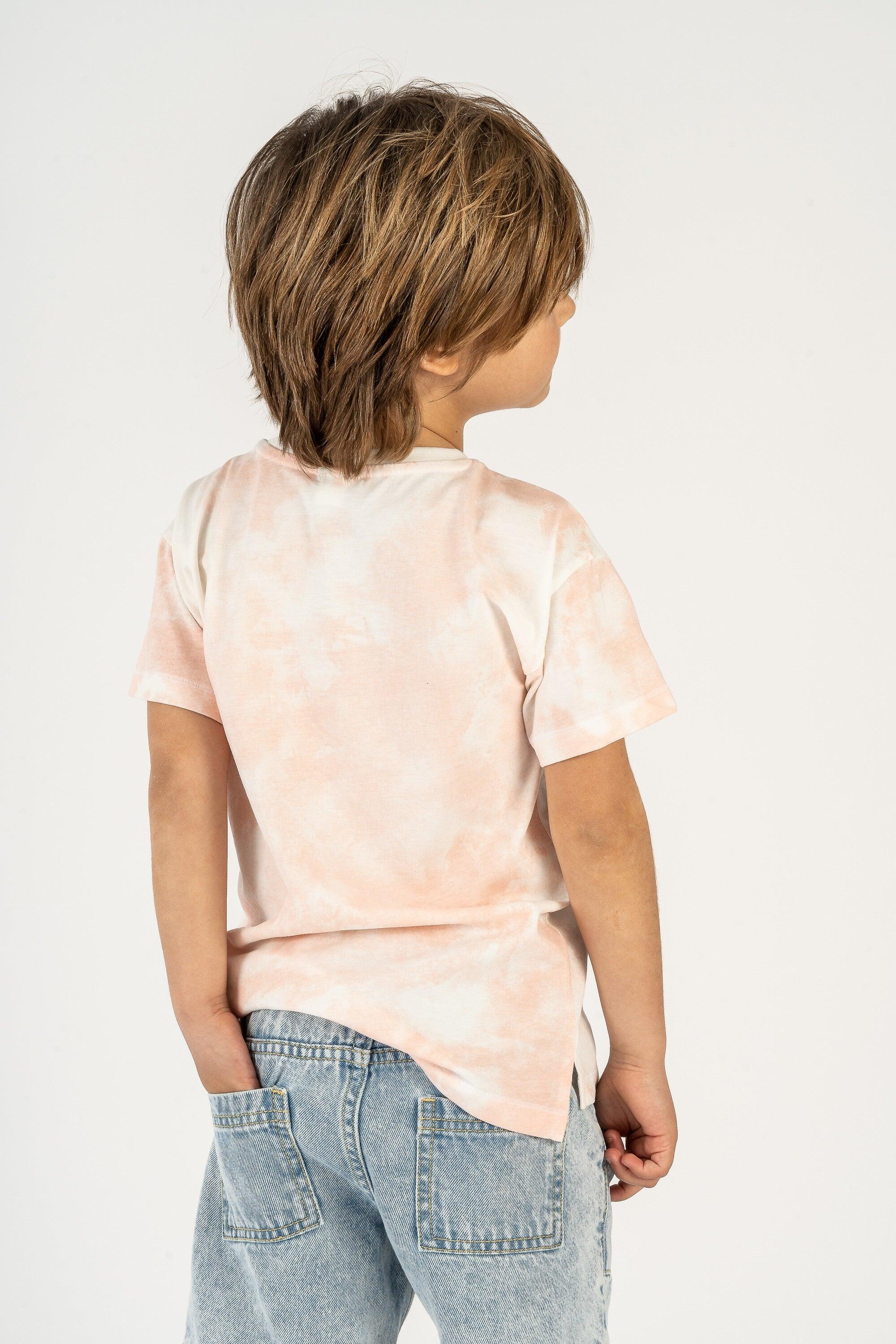 Camiseta de niño tie dye beige 4/5