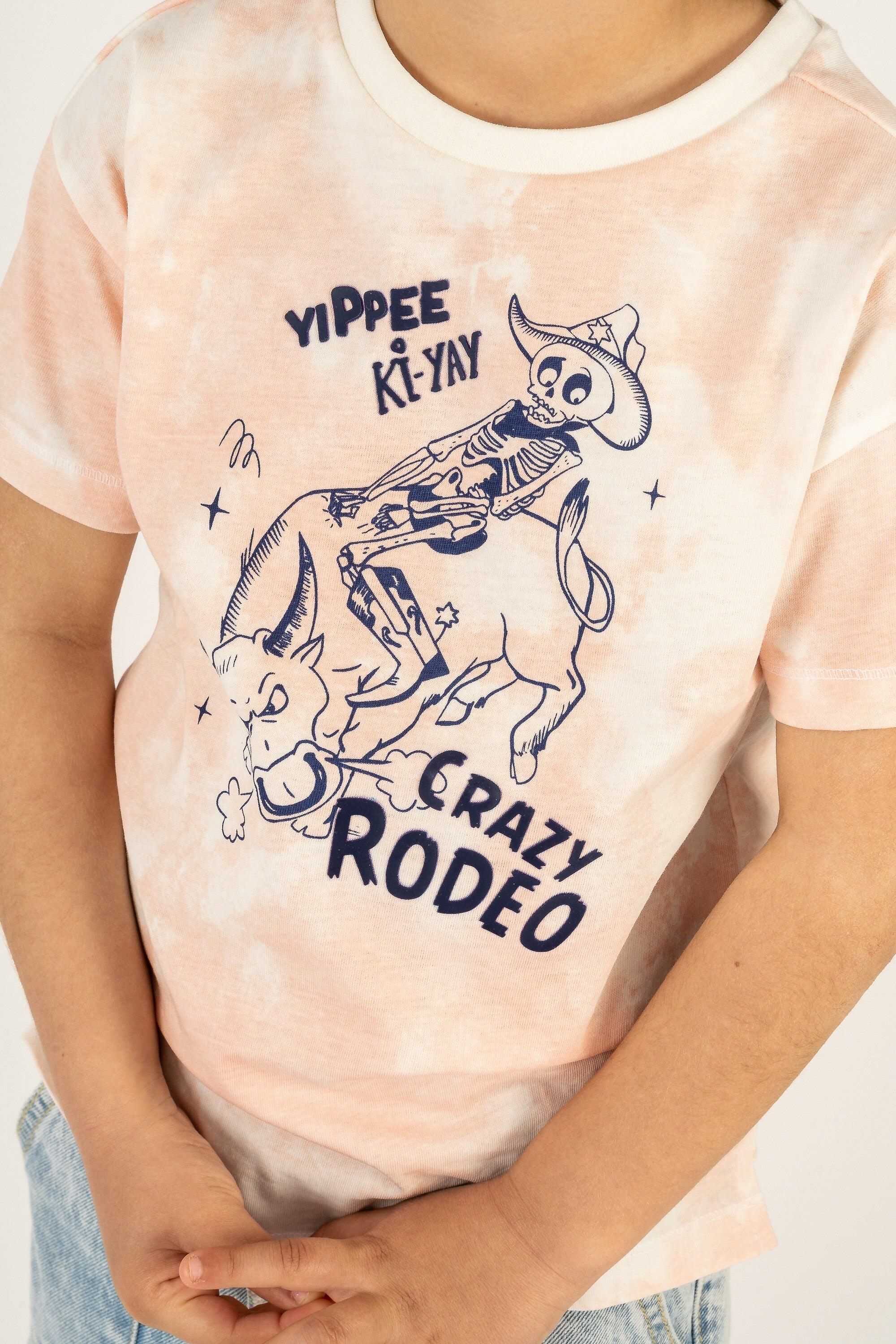 Camiseta de niño tie dye beige 3/5