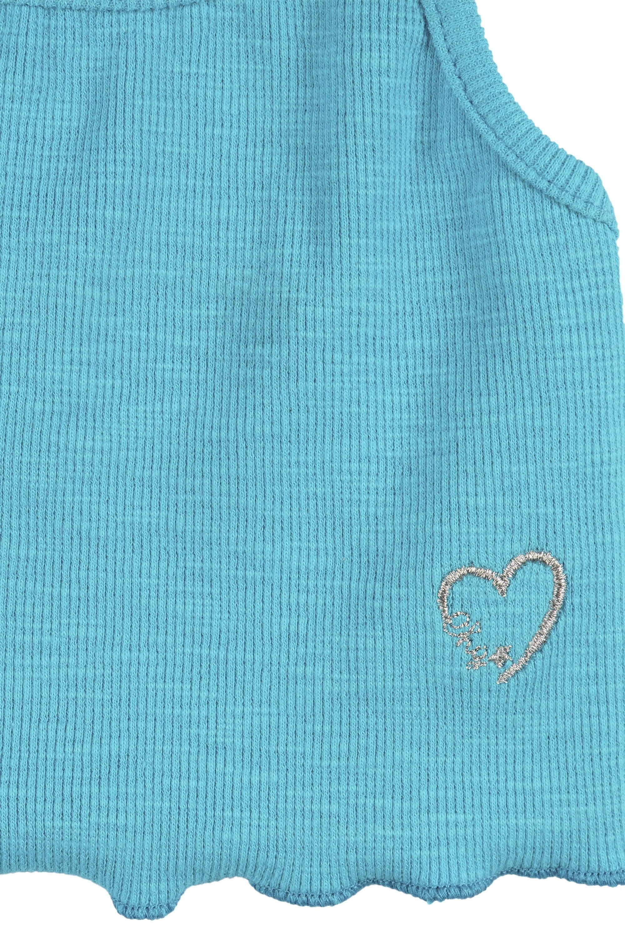 Camiseta de niña turquesa 3/4