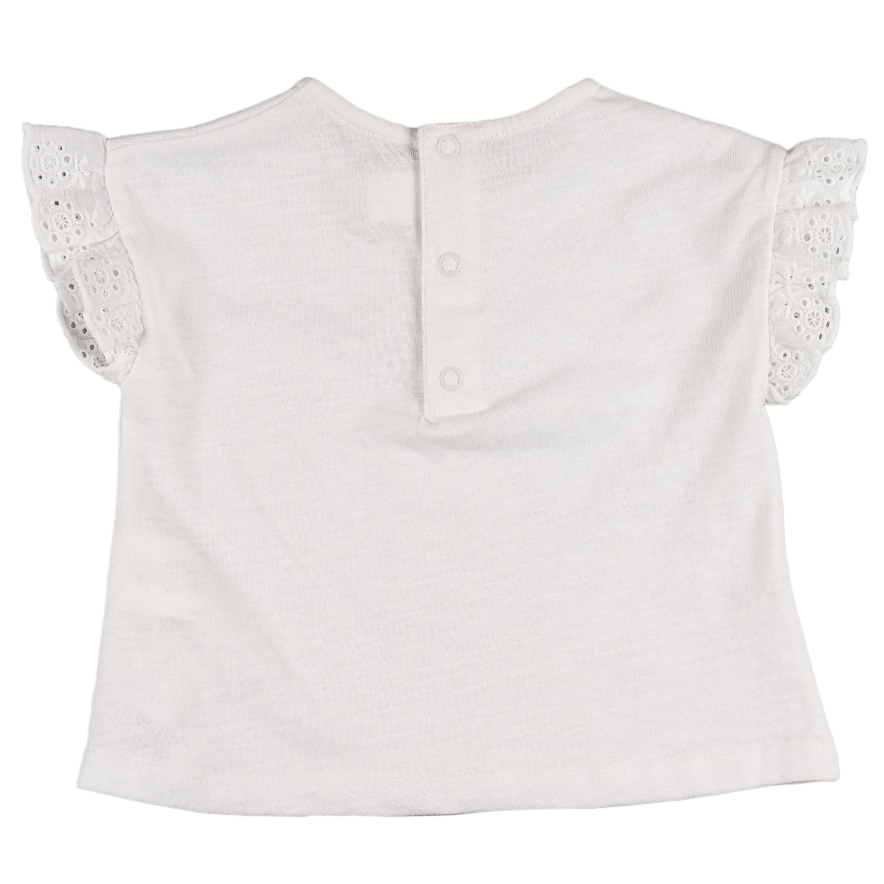 Camiseta branca infantil com mangas 3/5