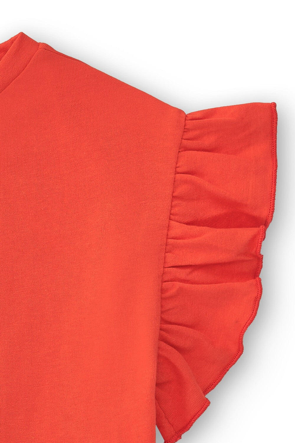 Camiseta niña roja manga corta con volantes 4/5