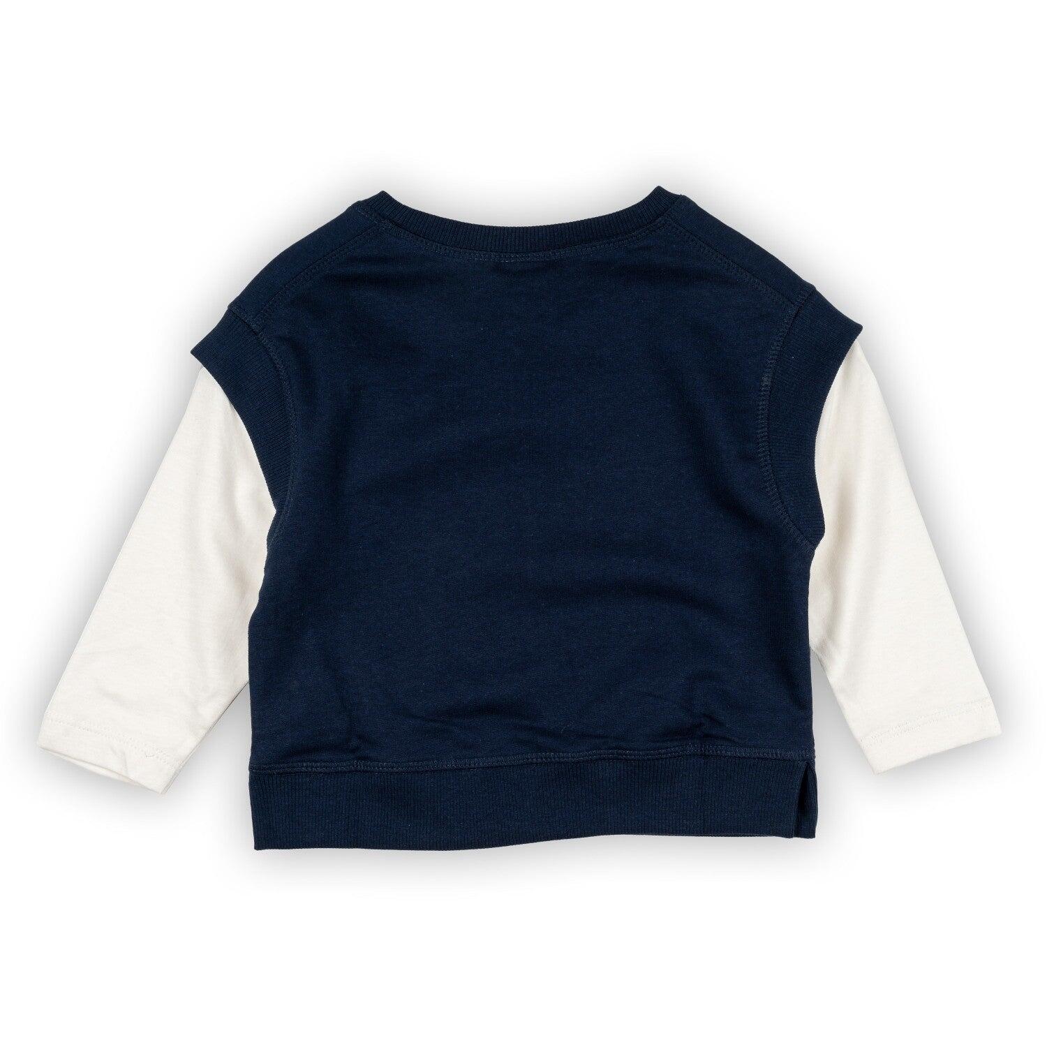 Camiseta azul marinho de manga comprida para 3/4