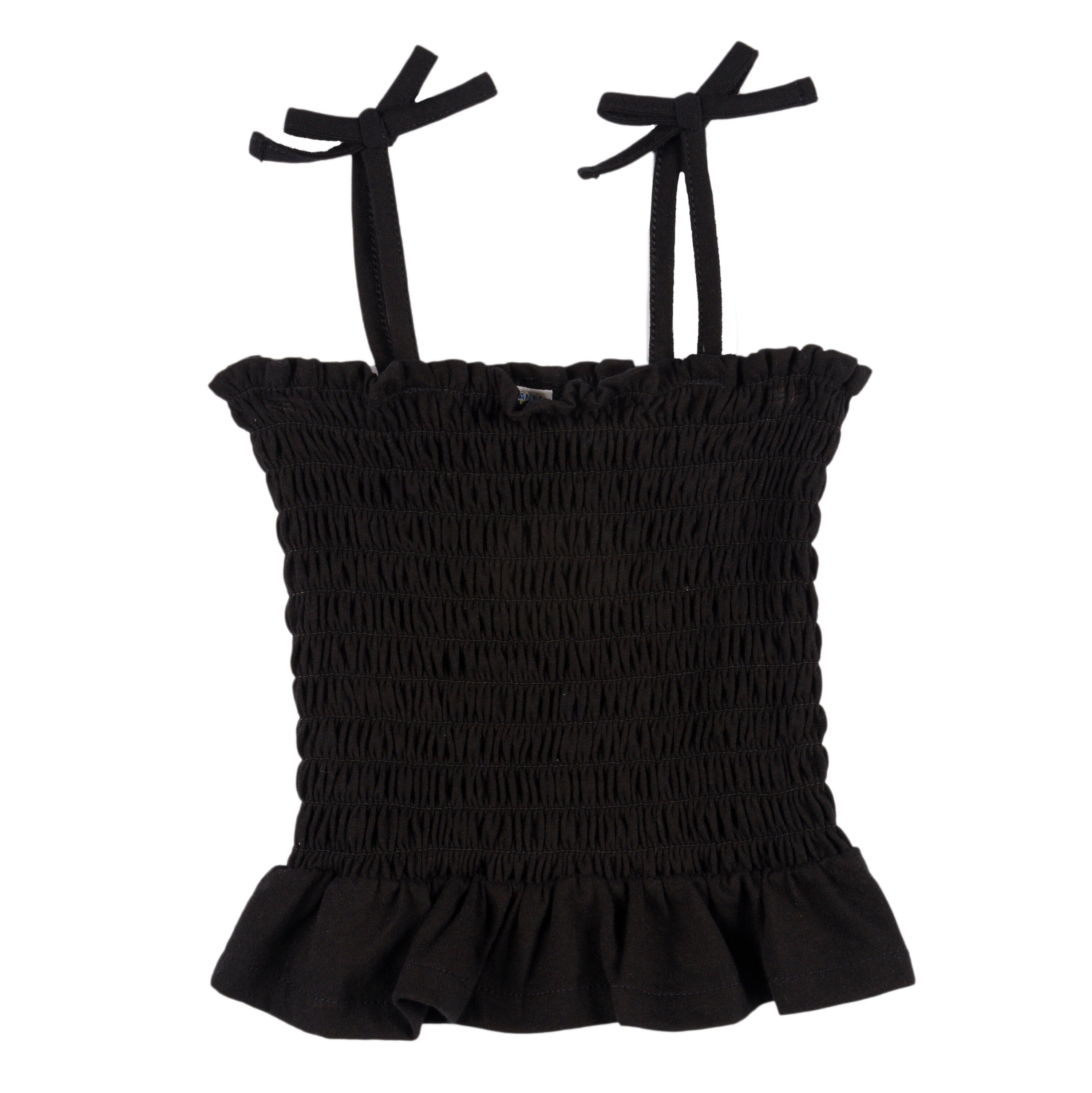 CHARANGA Camiseta De Niña Negro Charanga, Volantes Tirantes talla 7-8