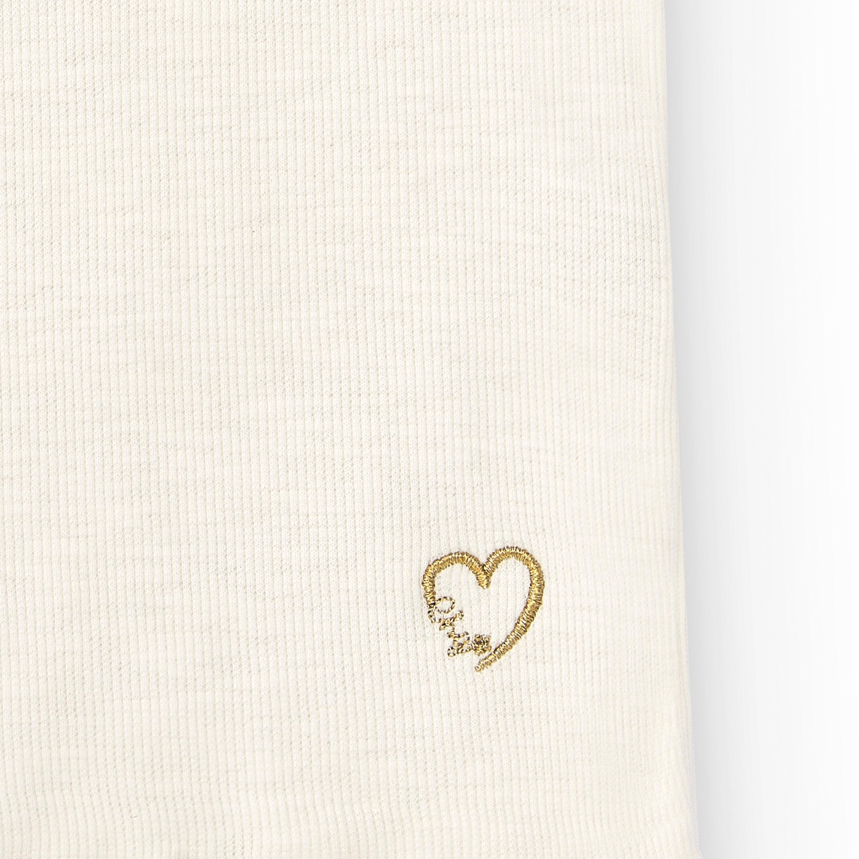 Camiseta niña crudo corazón dorado 3/4