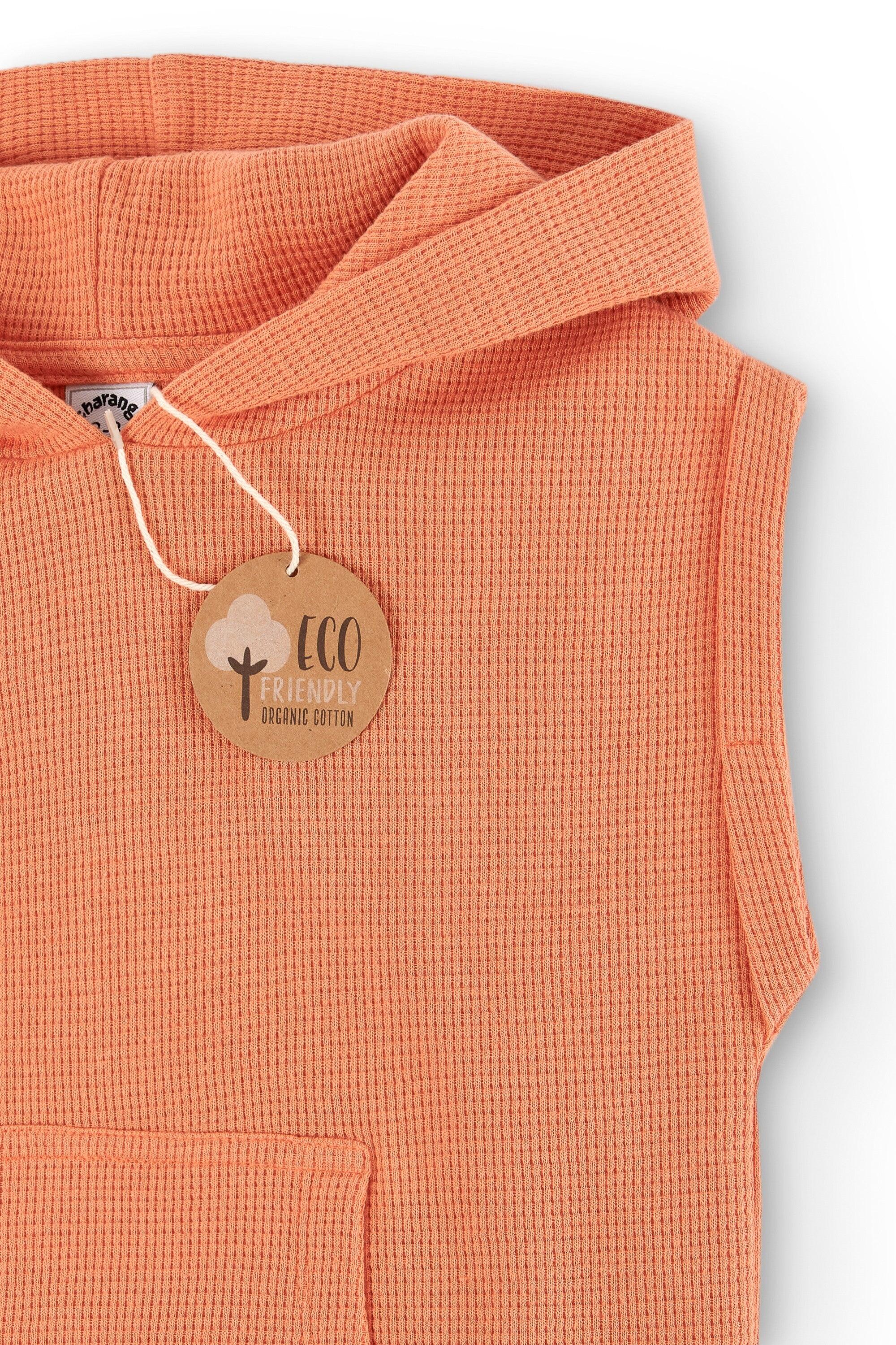 Sudadera sin mangas con capucha niño naranja 4/5