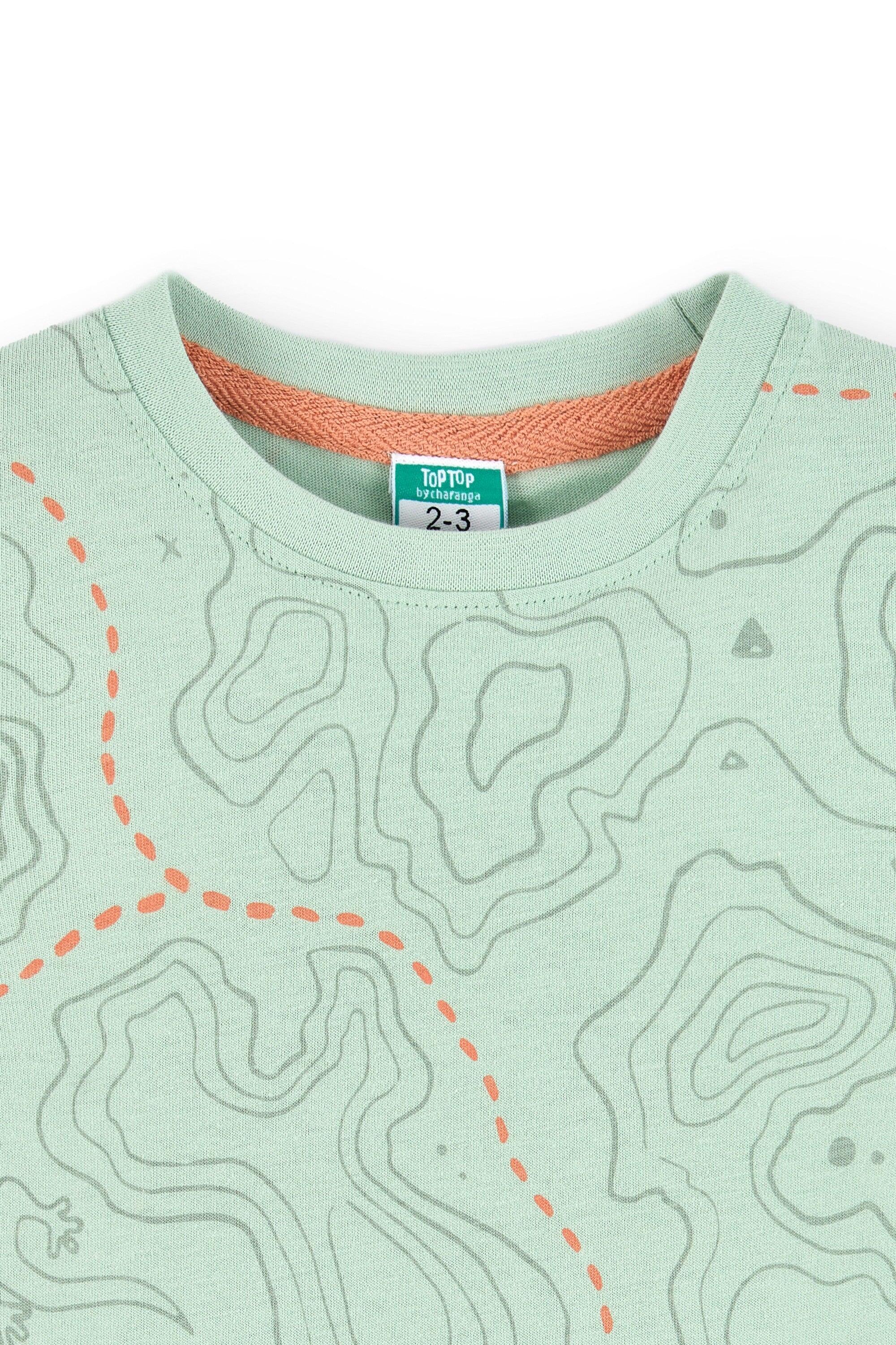 Camiseta niño mapa verde algodón orgánico 4/4