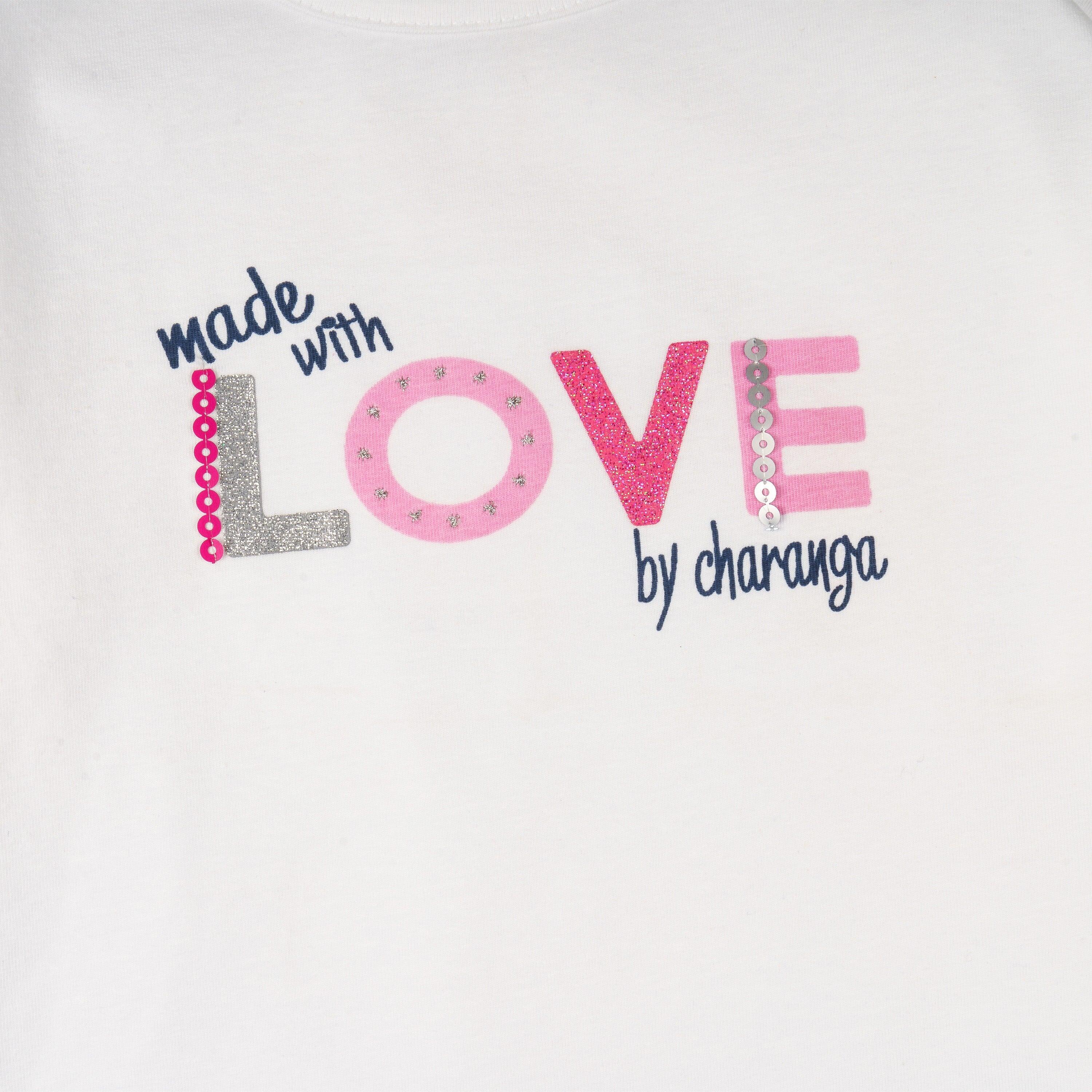 Camiseta manga larga niña blanca LOVE 4/5
