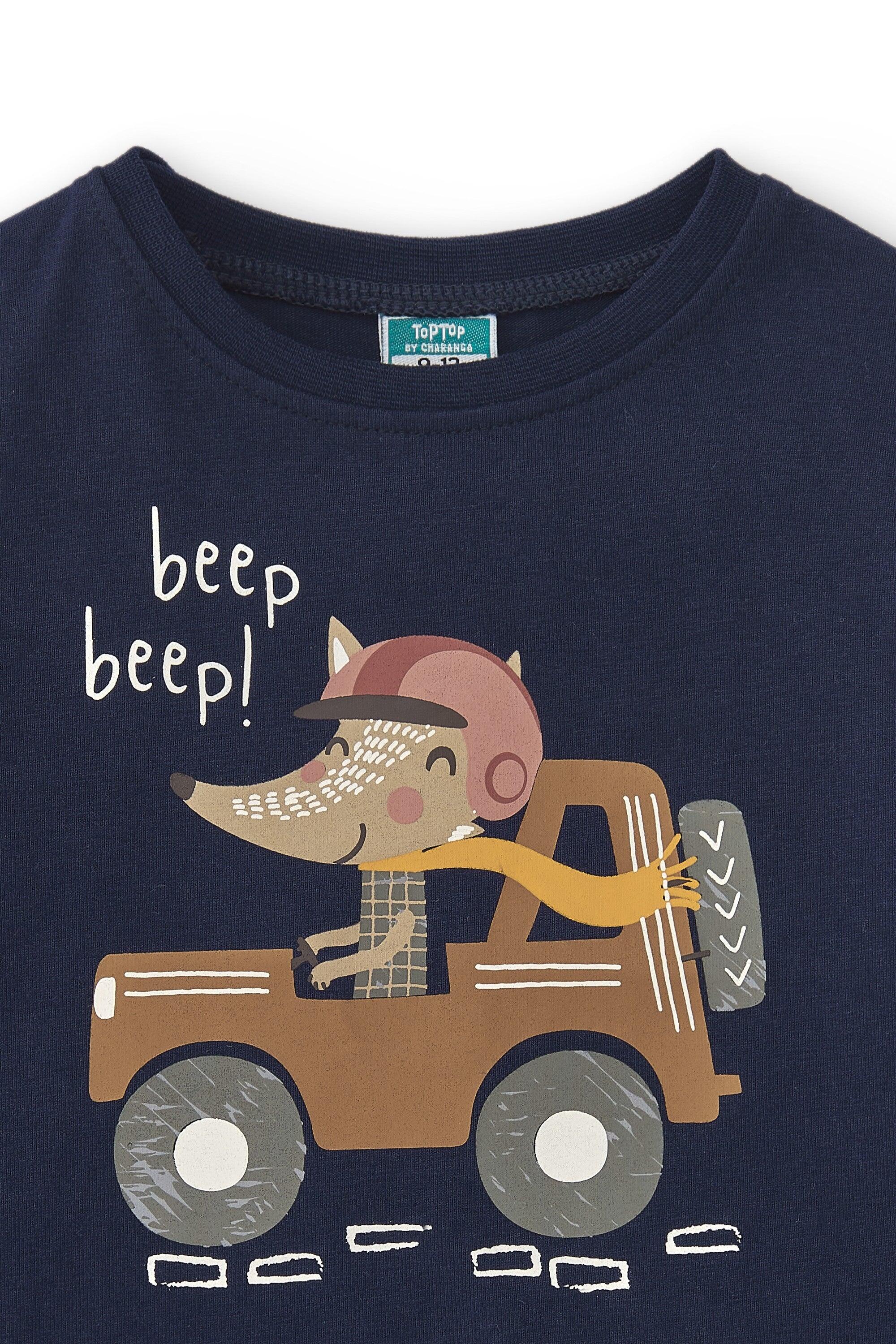 Camiseta infantil para menino, estampa azul 4/5