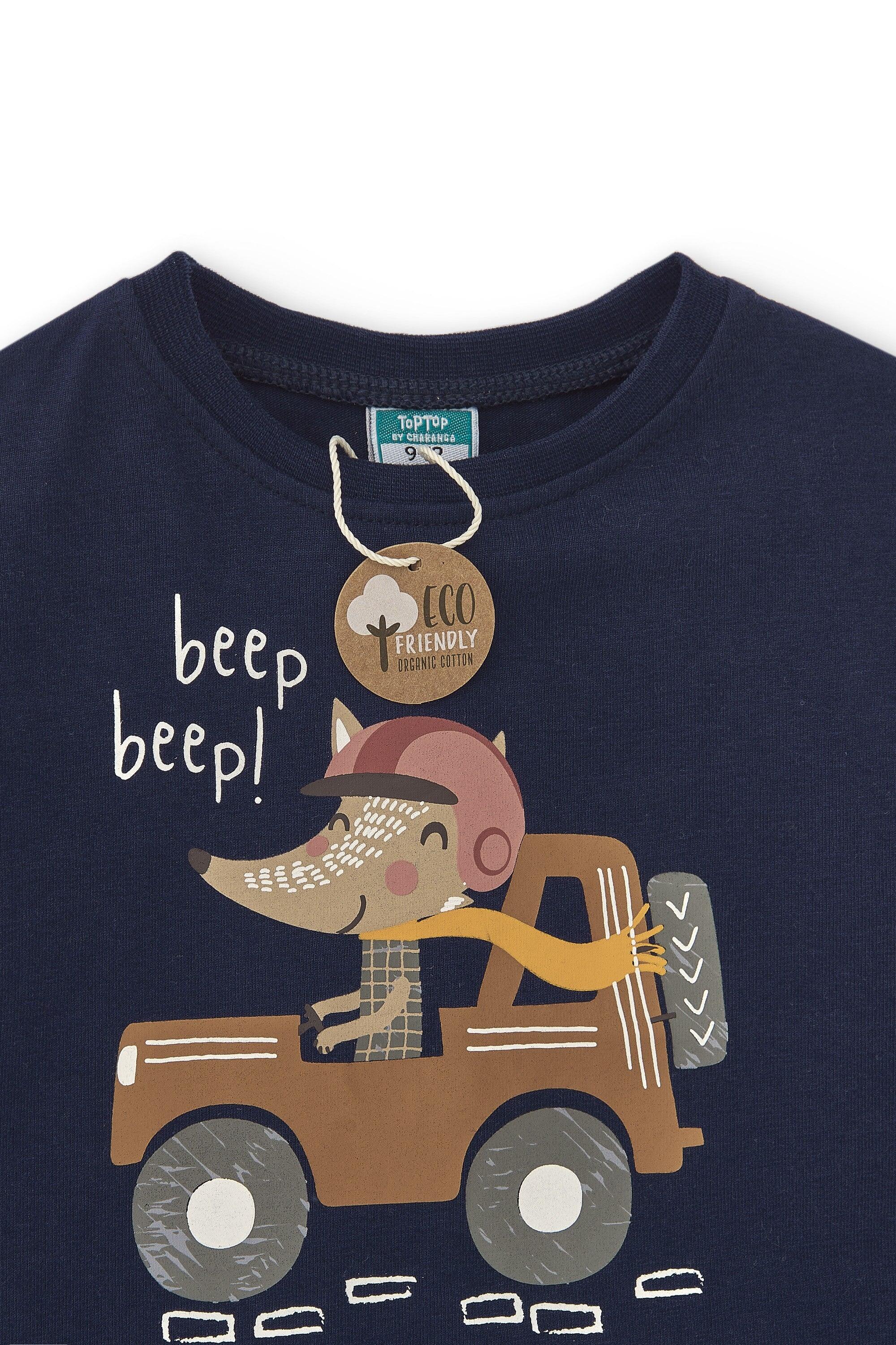 Camiseta infantil para menino, estampa azul 5/5