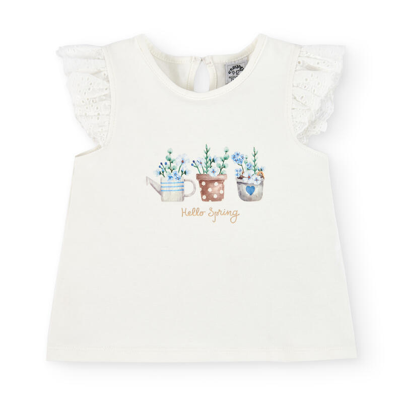 Charanga Camiseta de bebé crudo con dibujo
