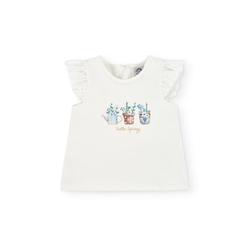 Charanga Camiseta de bebé crudo con dibujo