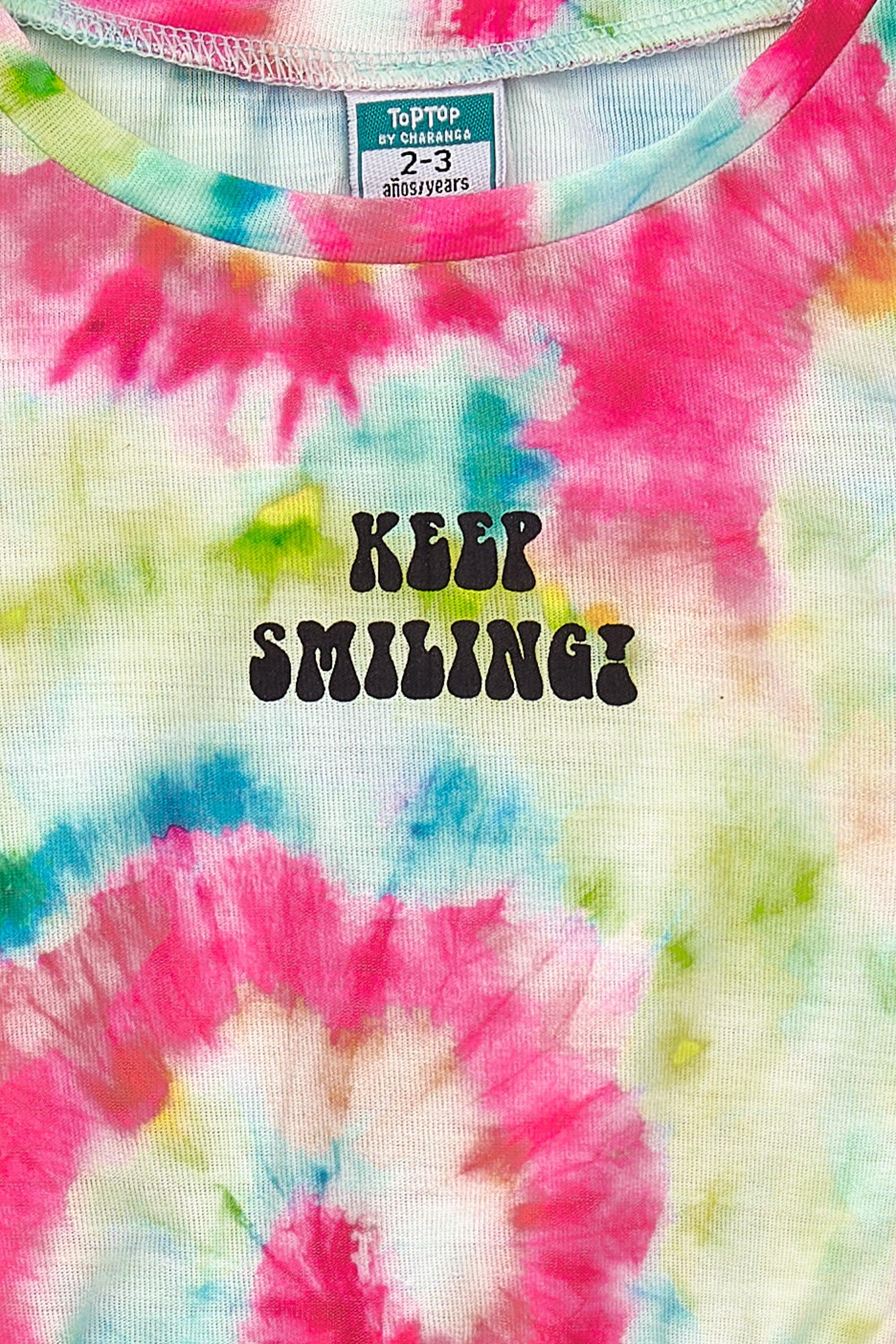 Camiseta cropped tie-dye multicolorida para 4/4