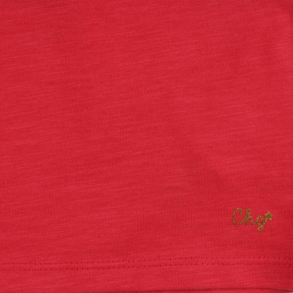 Camiseta de bebé niña color rojo 3/4
