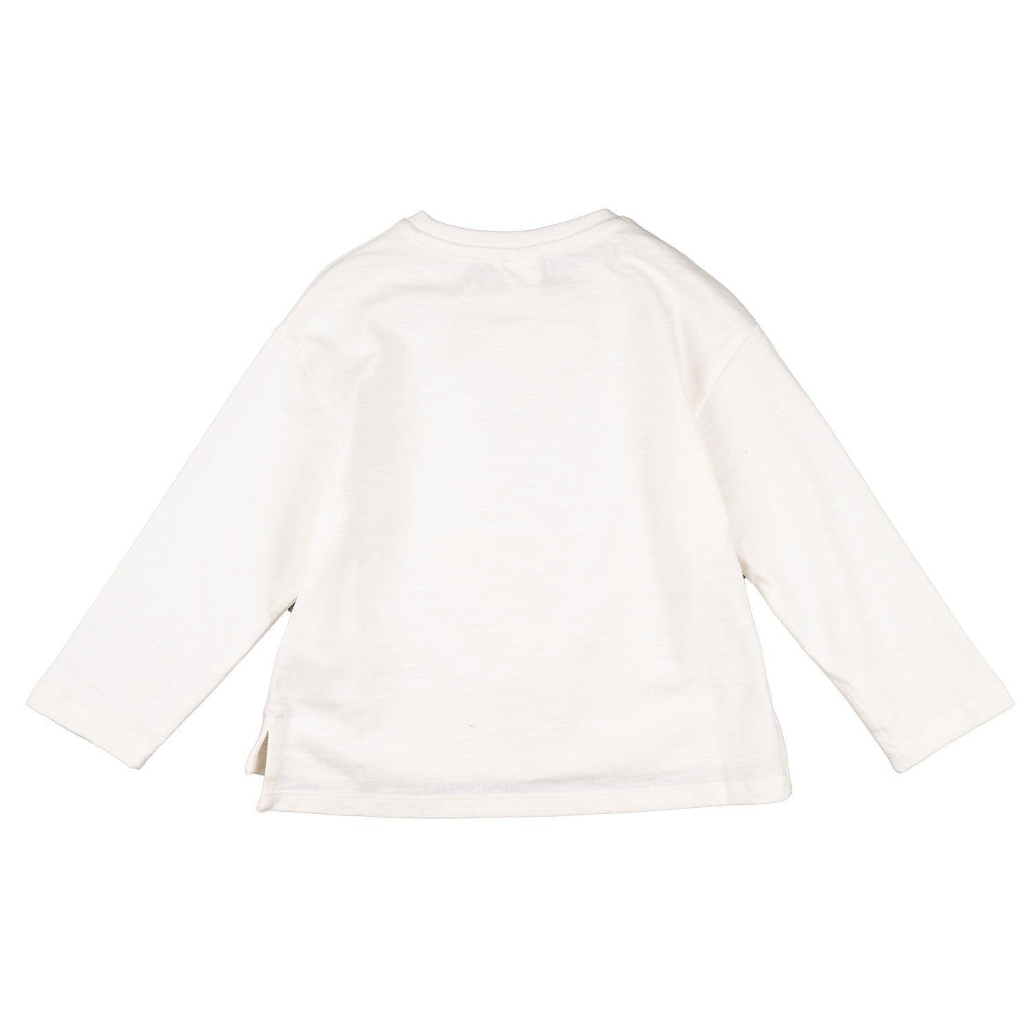 Camiseta manga larga de niña color crudo 3/4