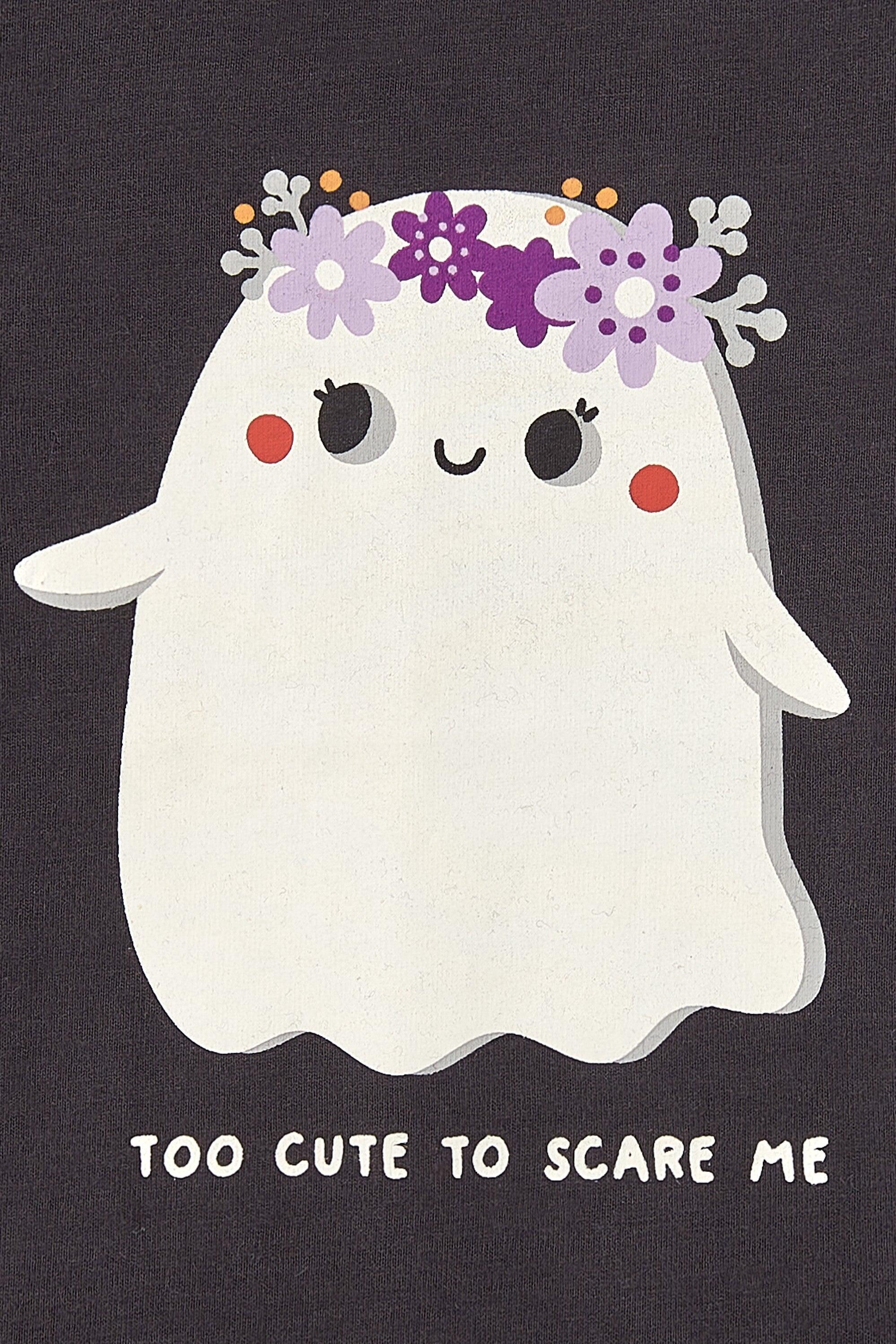 Camiseta manga larga bebé antracita con fantasma divertido 3/3