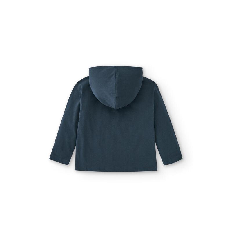 Charanga Camiseta de niño azul con capucha