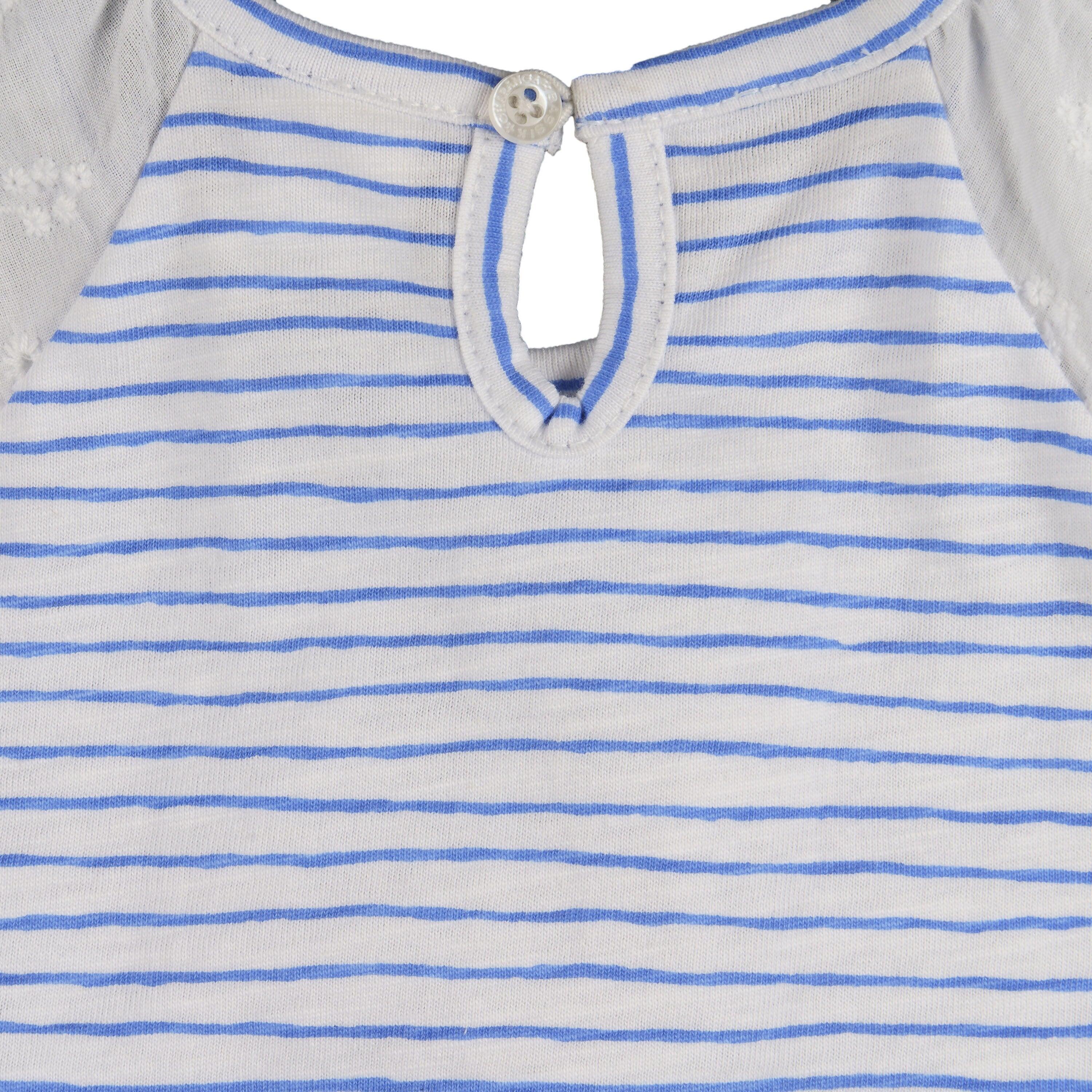 Camiseta listrada azul e branca para bebê 5/5