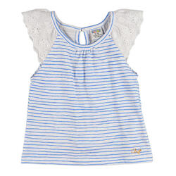 Charanga Camiseta de bebé a rayas azules y blancas