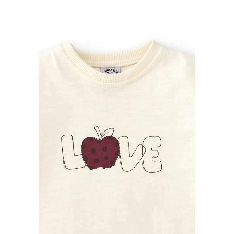 Charanga Camiseta de bebé de manga larga color crudo texto LOVE