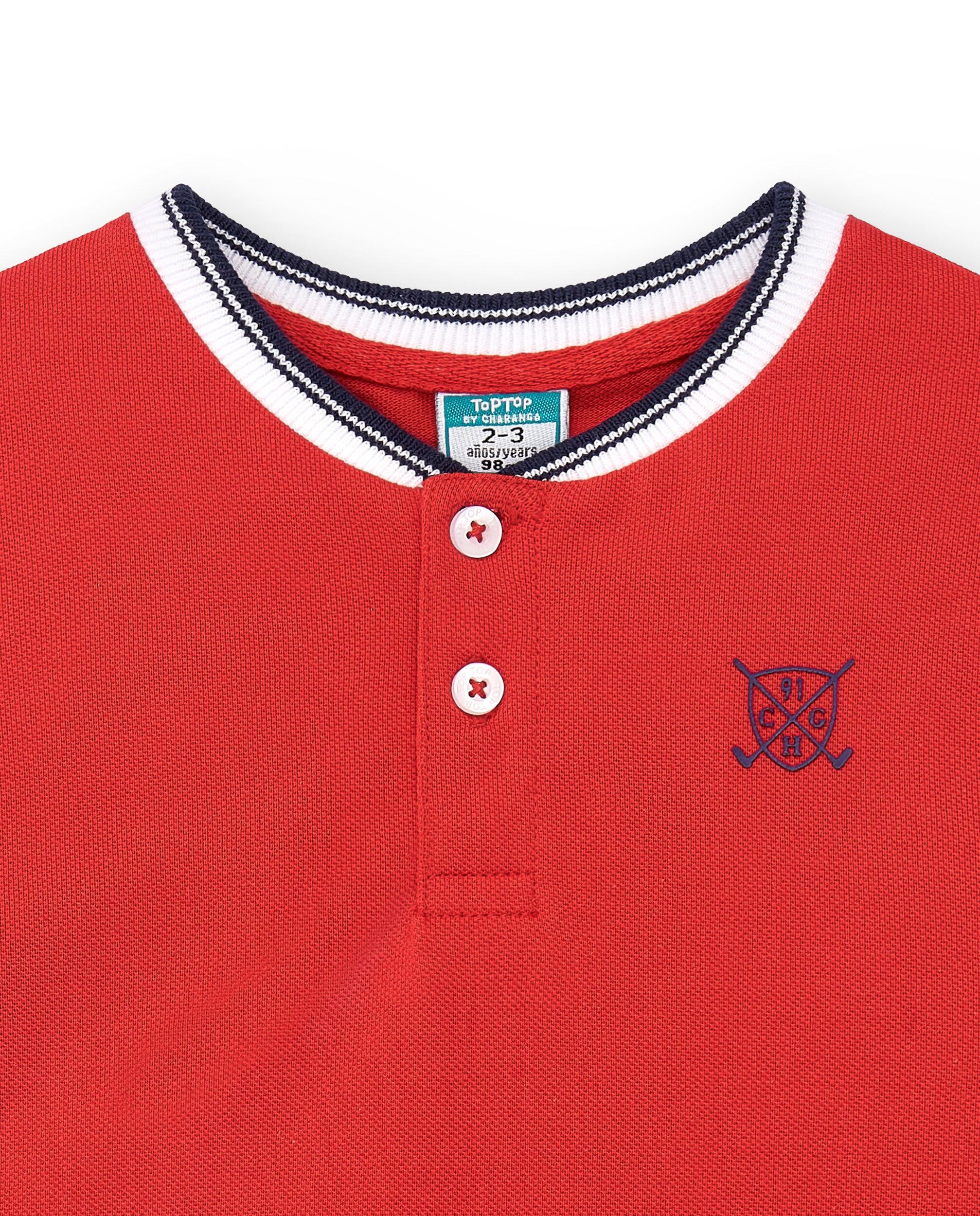 Camisa polo vermelha para 3/4