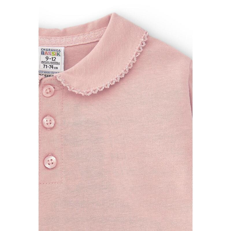 Charanga Polo de bebé rosa algodón