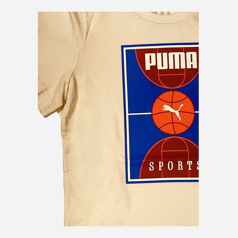 T-shirt ragazzo puma court - beige