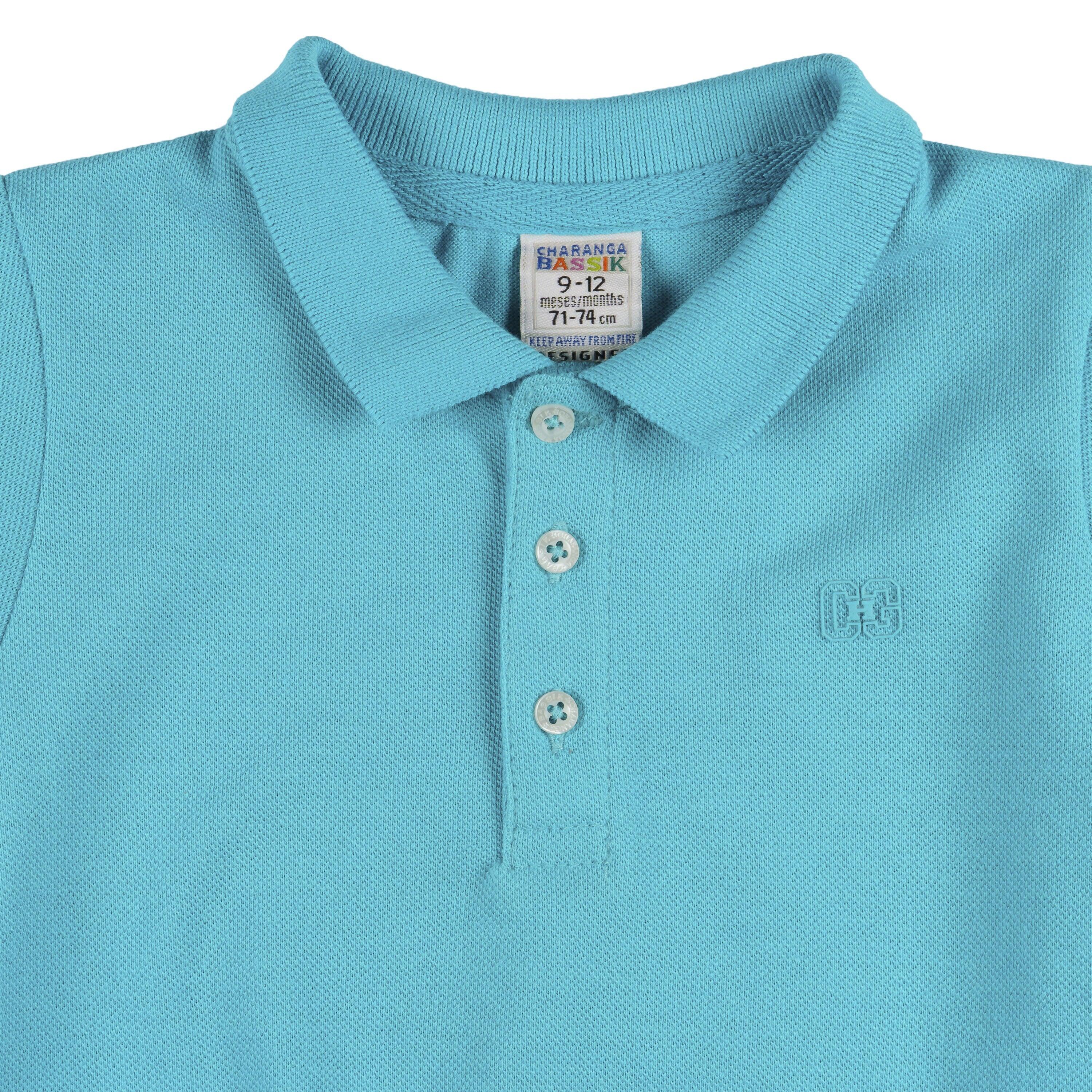 Camisa polo turquesa para 4/5