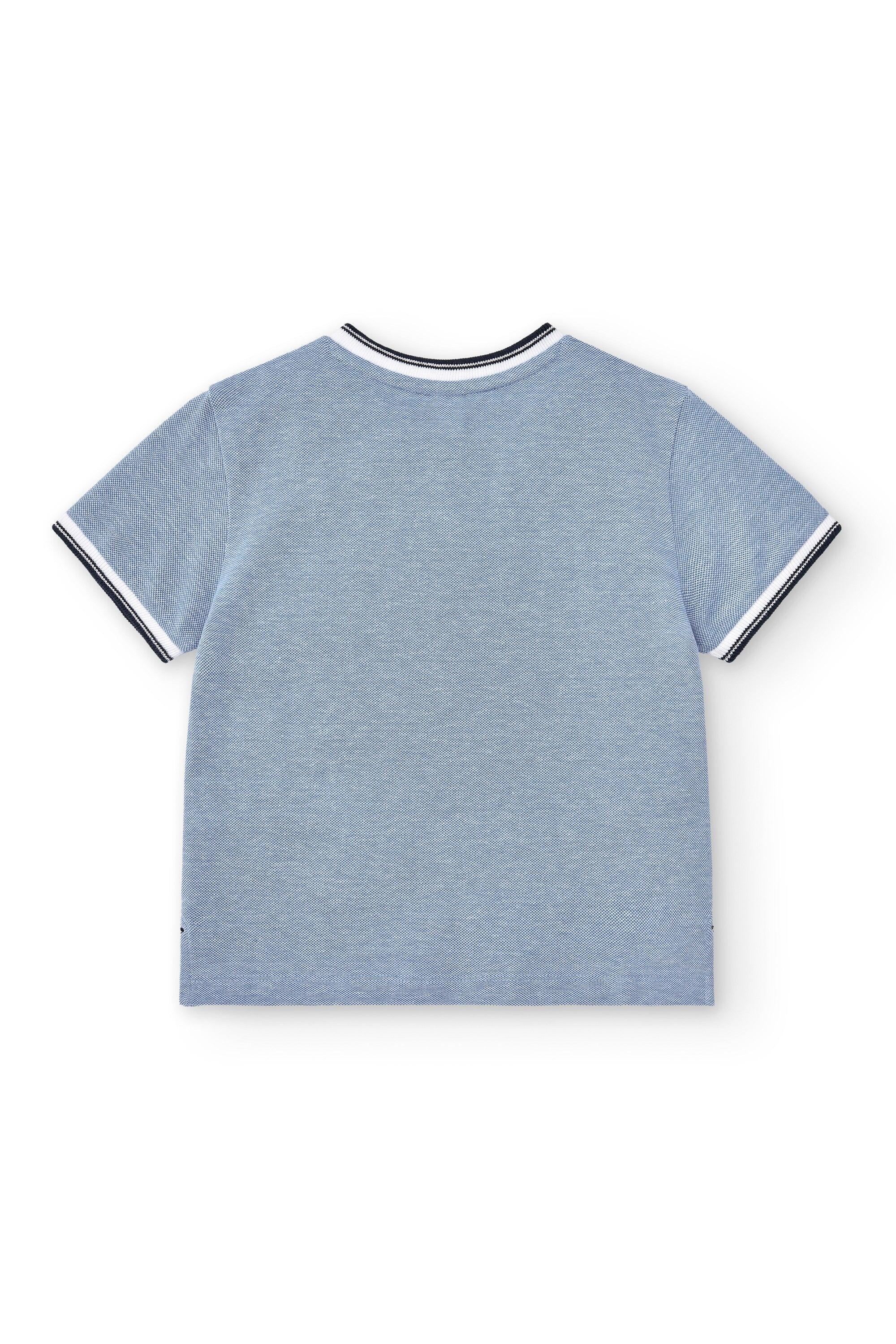 Polo de niño celeste | Cuello mao 3/4