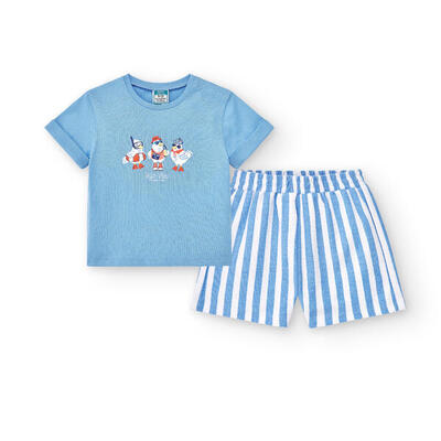 Conjunto de bebé color azul gráfica de Charanga
