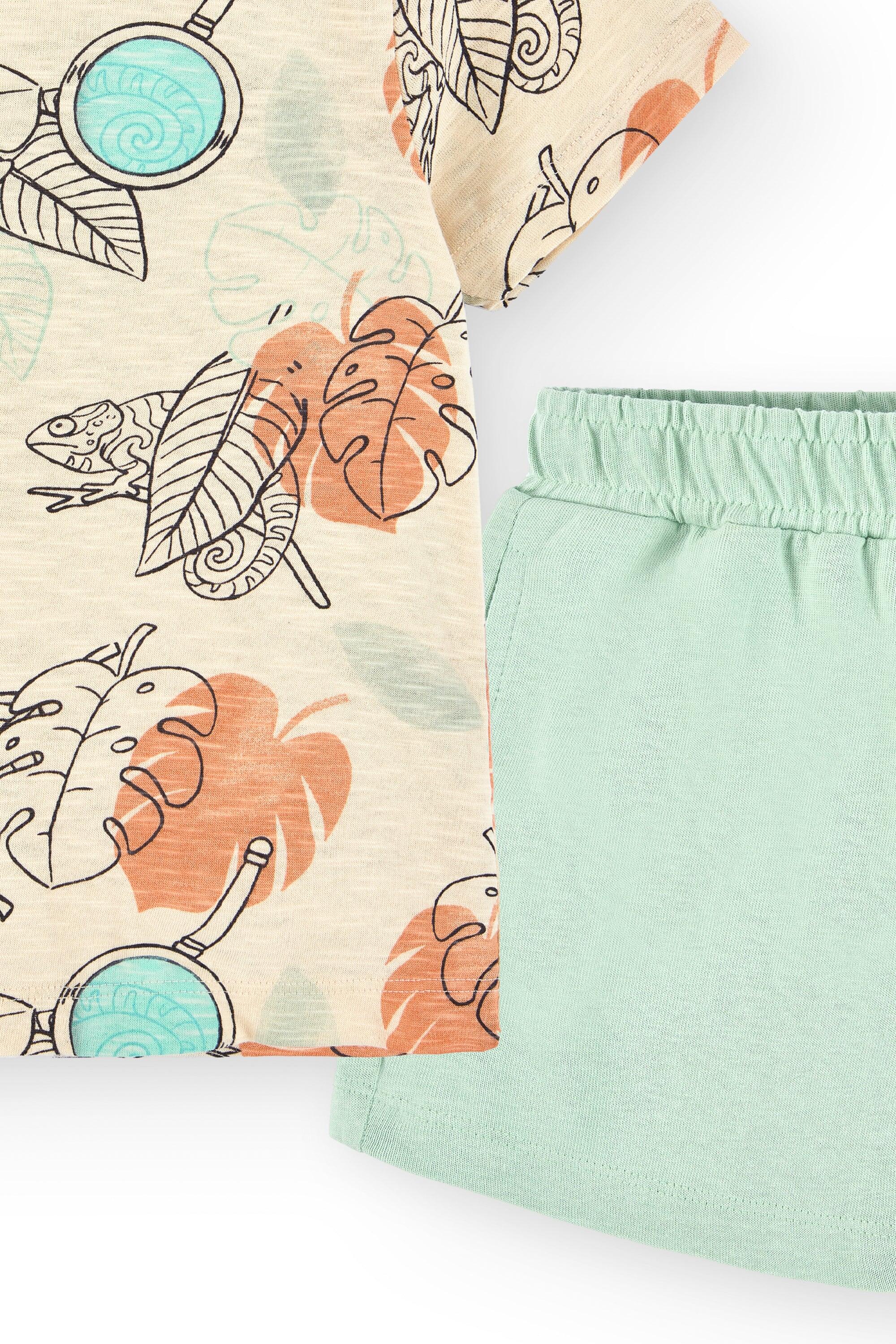 Conjunto camiseta y bermuda de niño multicolor 3/4